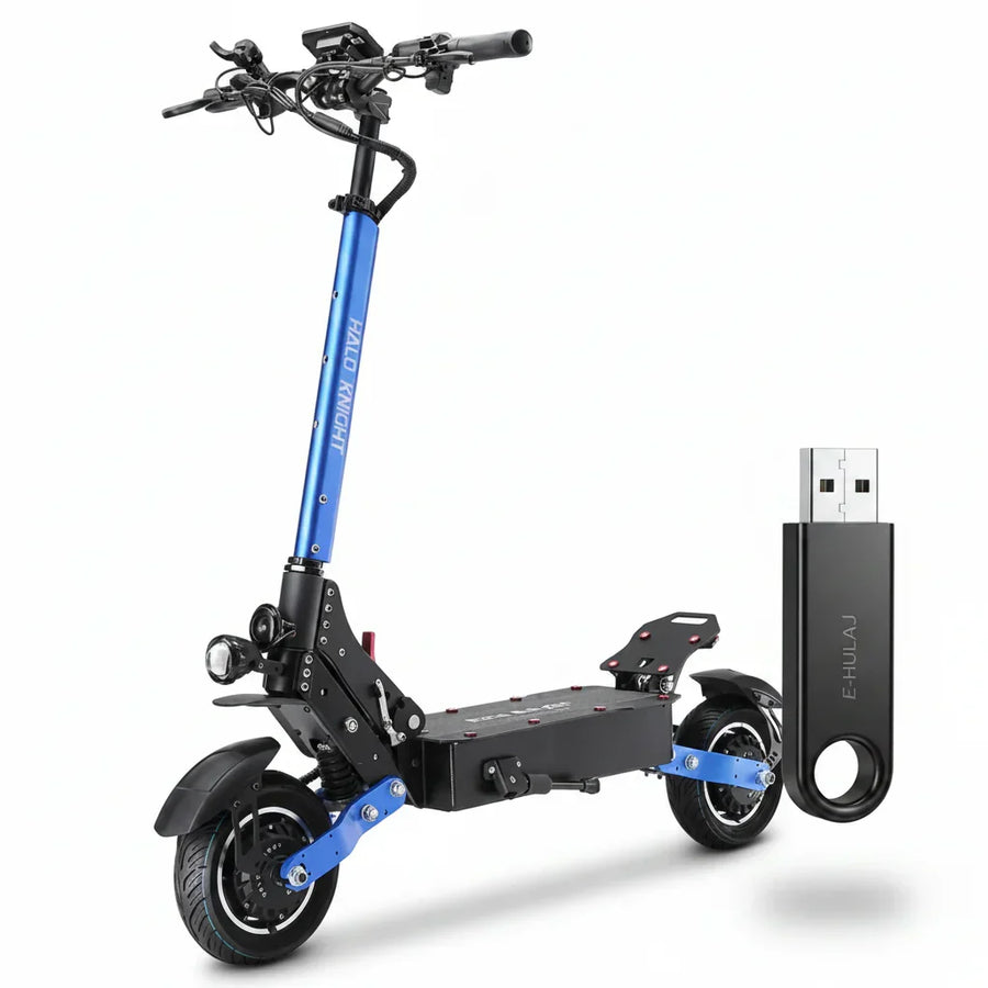 Hulajnoga elektryczna Halo Knight T108 10-calowe opony drogowe, silnik 1000W*2, maks. prędkość 65km/h - Czarny - kukirinhub.app