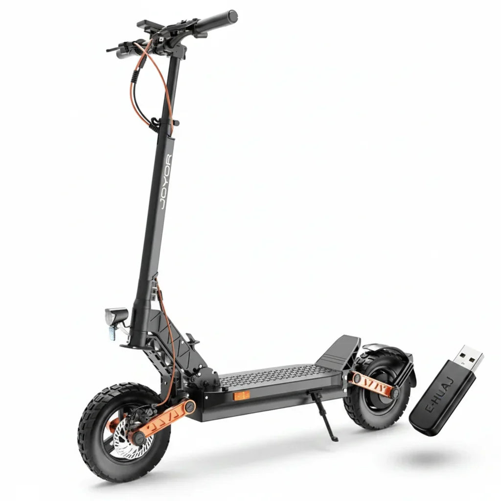Hulajnoga elektryczna z kierunkowskazem Joyor S8-S-Z, silnik 600W*2, bateria 48V 26Ah, 10-calowe opony - Czarny - kukirinhub.app